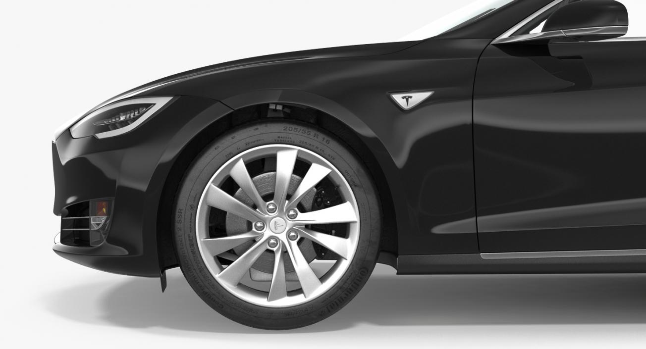 Tesla Model S 75D 2017 Rigged 3D model