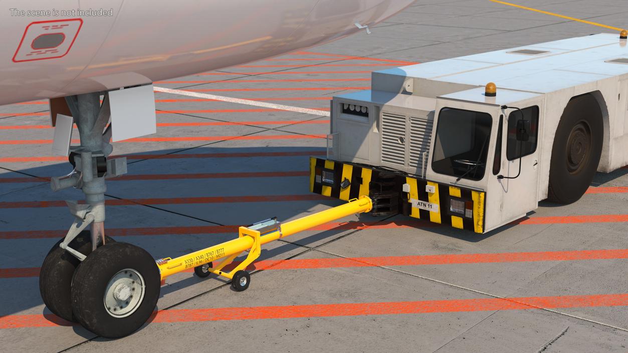 3D model Aircraft Tractor Towing Airbus A320