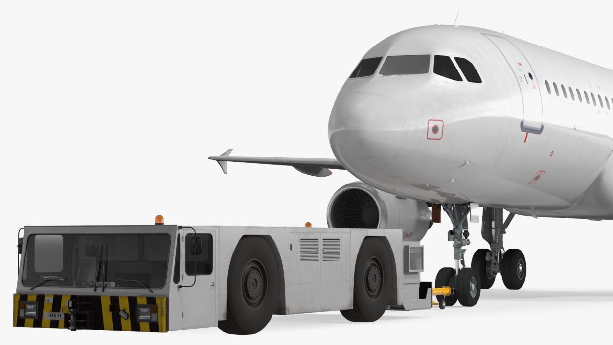 3D model Aircraft Tractor Towing Airbus A320