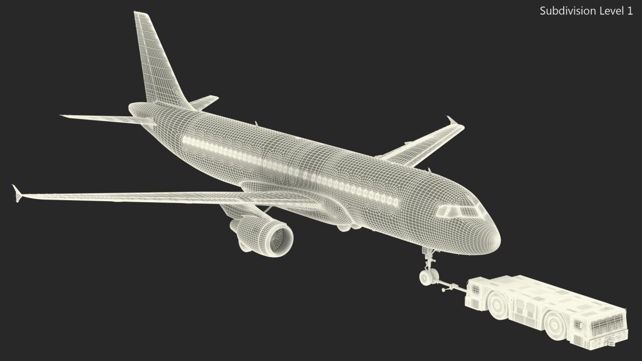 3D model Aircraft Tractor Towing Airbus A320