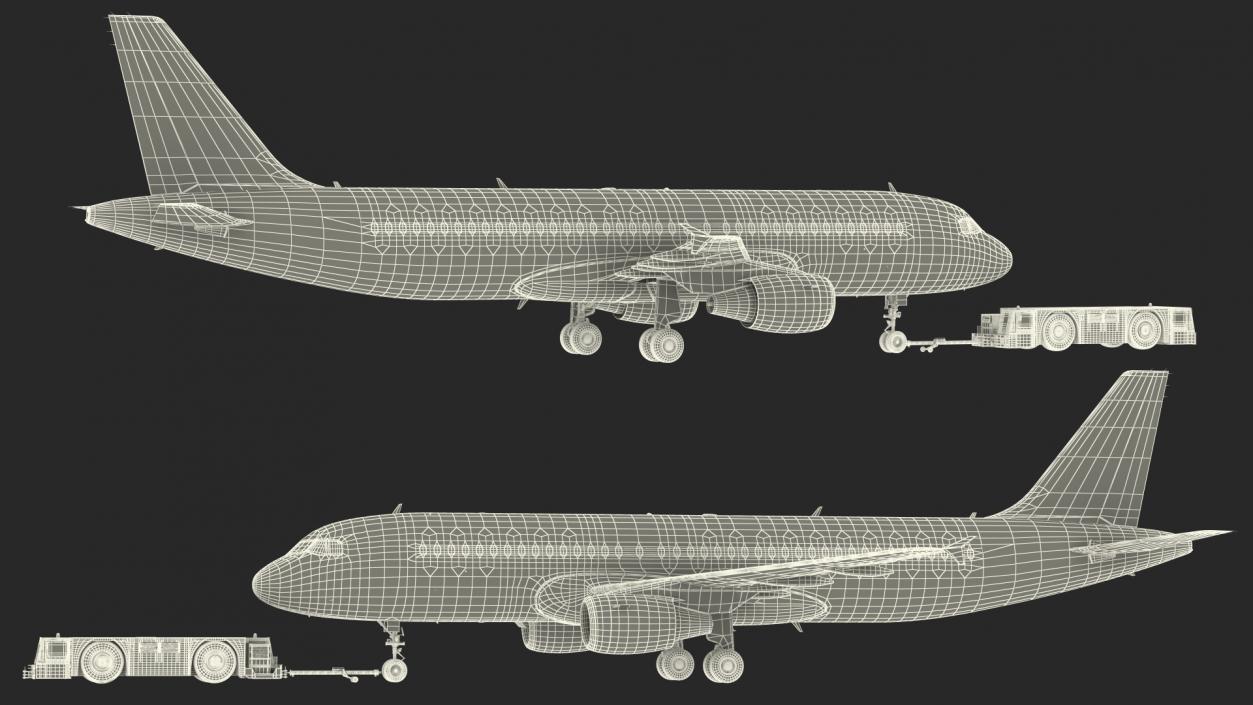 3D model Aircraft Tractor Towing Airbus A320