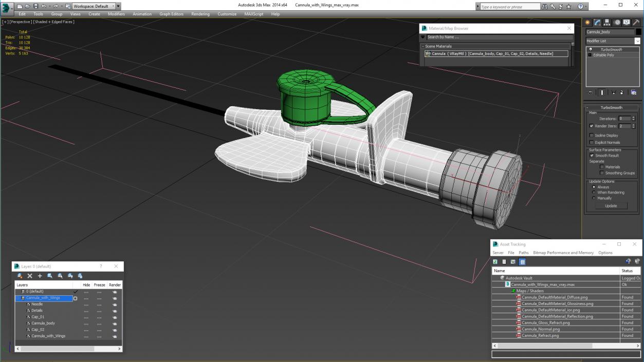 3D Cannula with Wings model