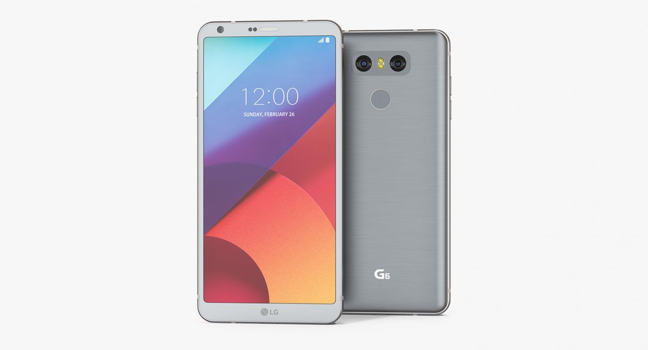 3D LG G6 Ice Platinum model