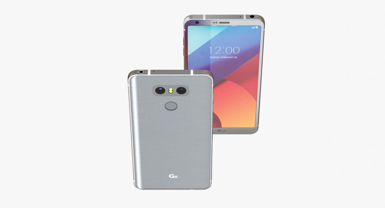 3D LG G6 Ice Platinum model