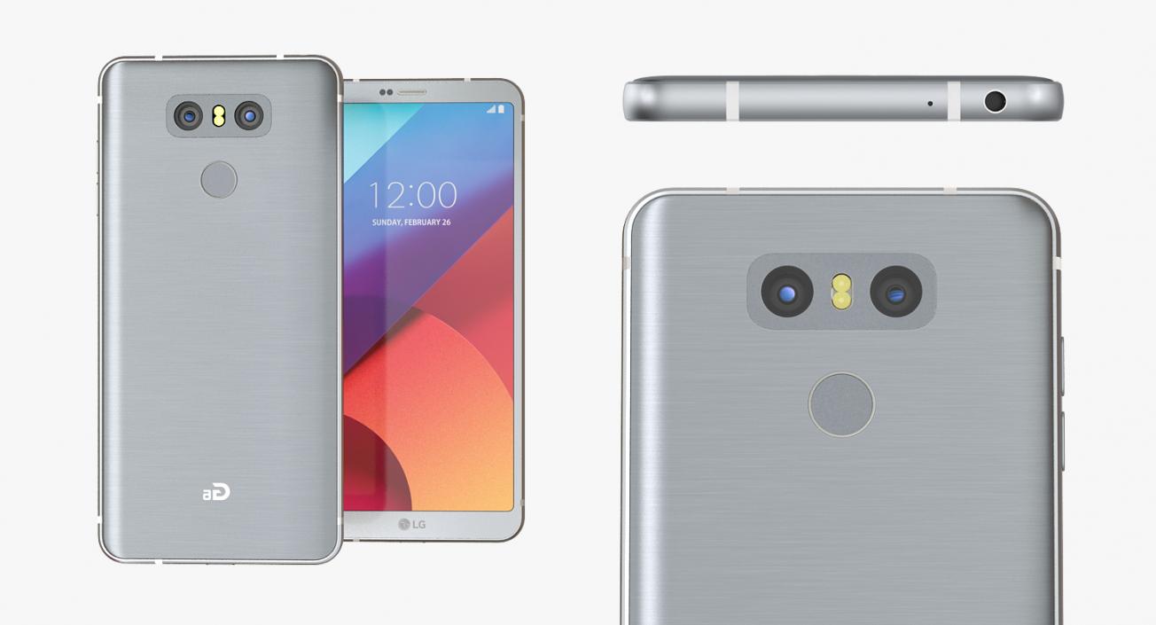 3D LG G6 Ice Platinum model