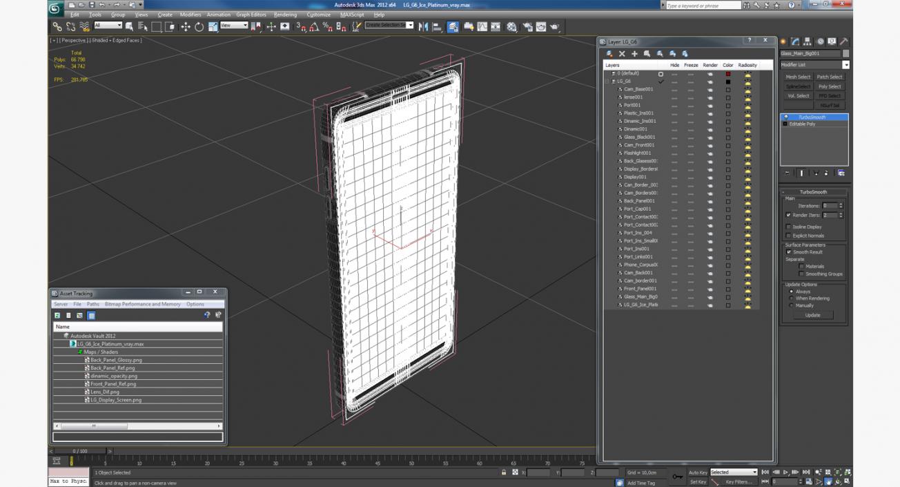 3D LG G6 Ice Platinum model