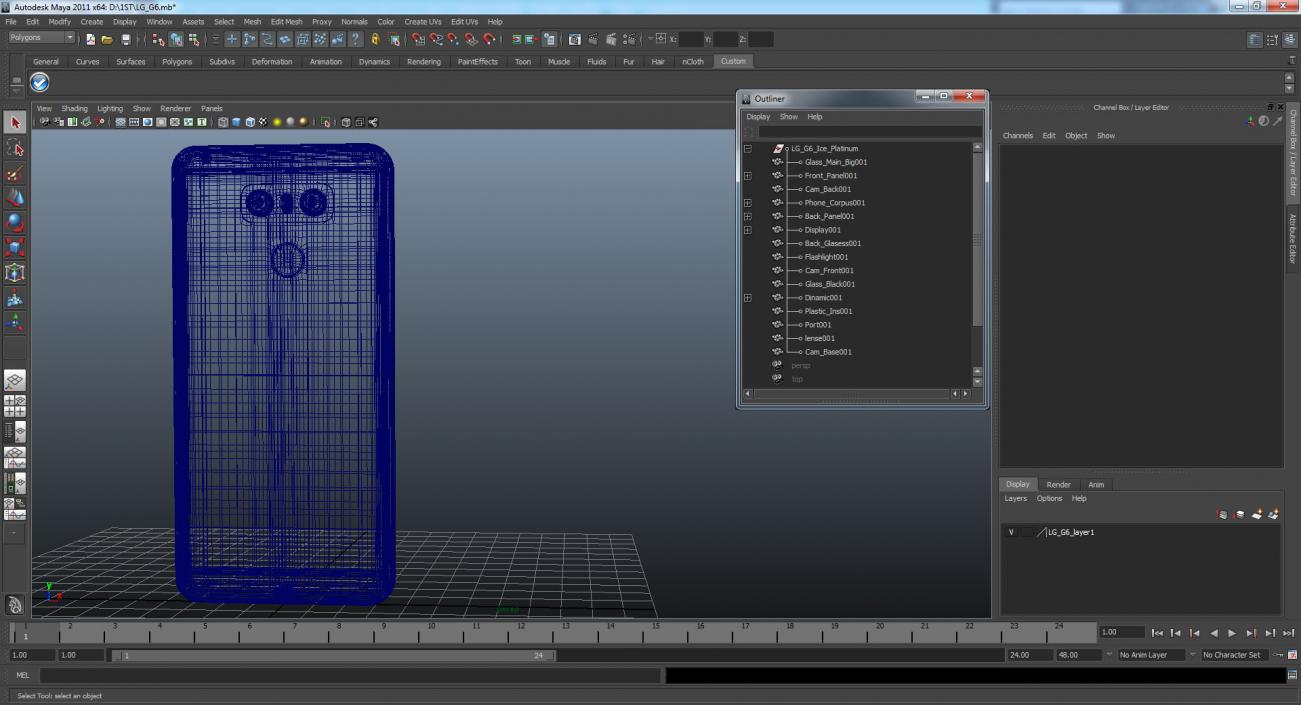 3D LG G6 Ice Platinum model
