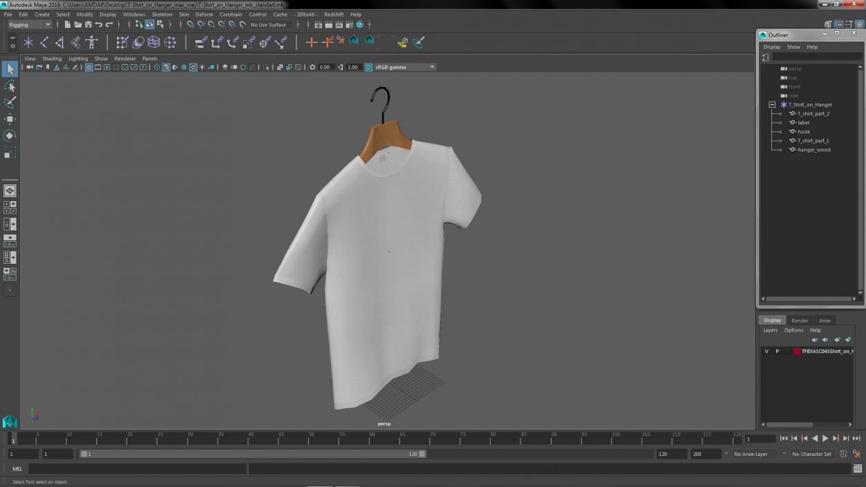 T-Shirt on Hanger 3D