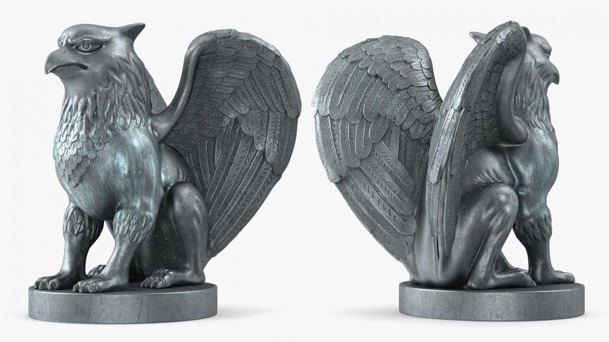 3D Griffin Statue Bronze