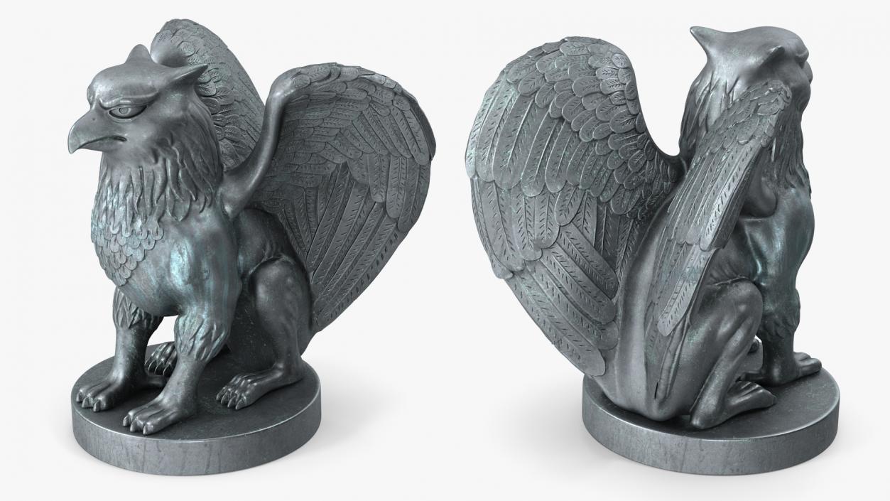 3D Griffin Statue Bronze