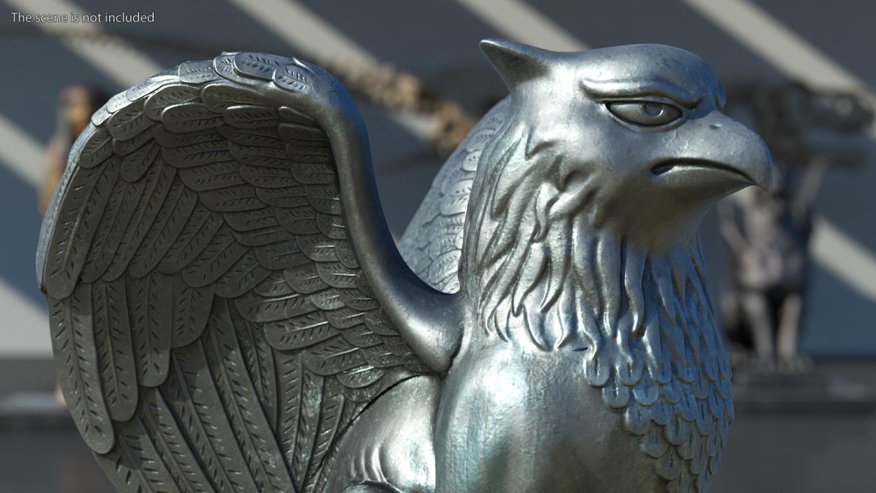 3D Griffin Statue Bronze