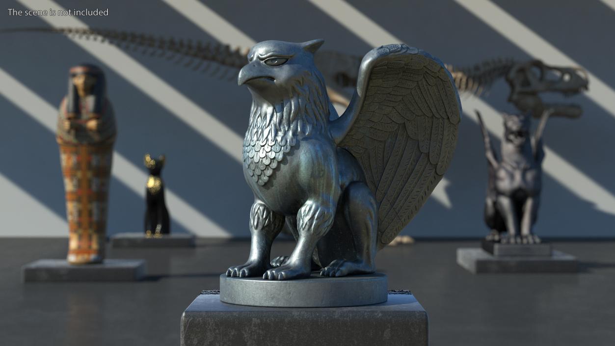 3D Griffin Statue Bronze