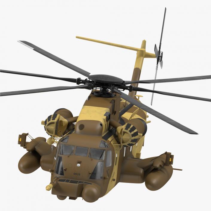 Combat Helicopter Sikorsky MH-53 Pave Low III Rigged 3D