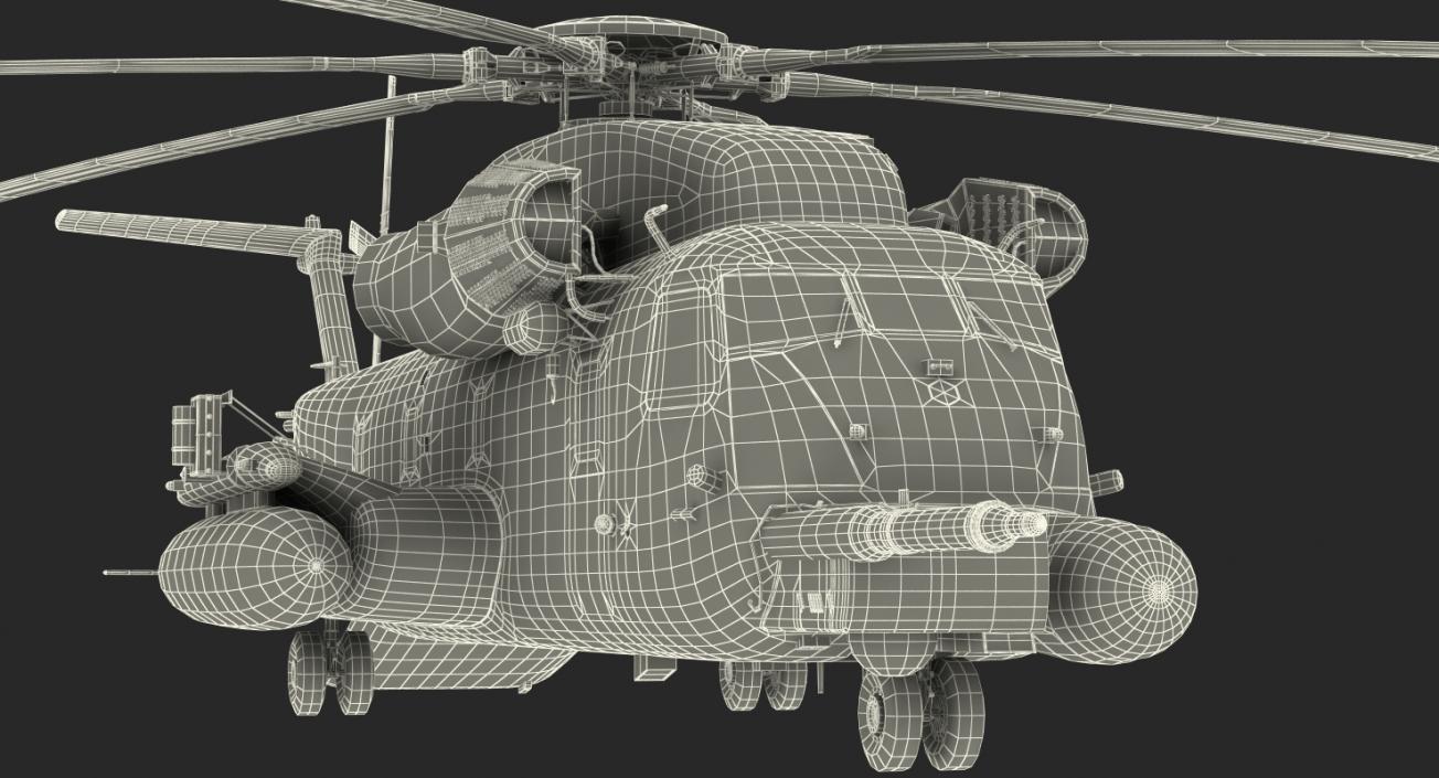 Combat Helicopter Sikorsky MH-53 Pave Low III Rigged 3D