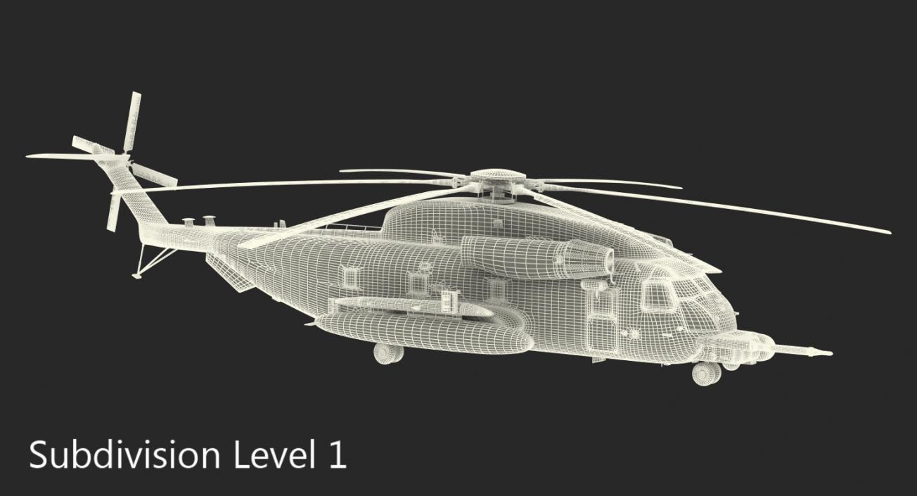 Combat Helicopter Sikorsky MH-53 Pave Low III Rigged 3D