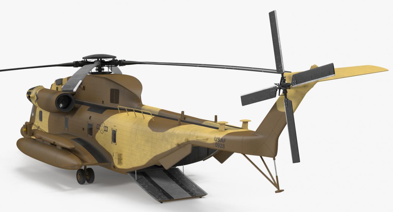 Combat Helicopter Sikorsky MH-53 Pave Low III Rigged 3D