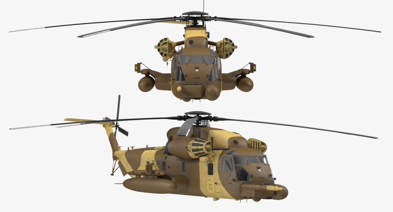 Combat Helicopter Sikorsky MH-53 Pave Low III Rigged 3D