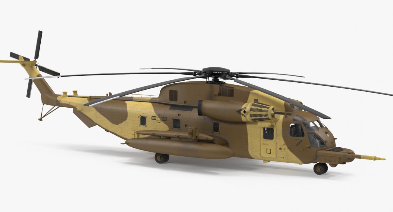 Combat Helicopter Sikorsky MH-53 Pave Low III Rigged 3D