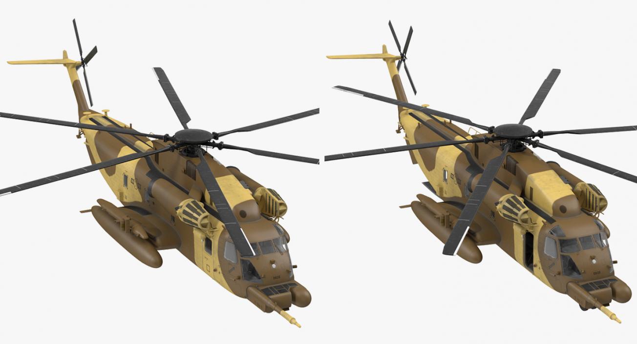 Combat Helicopter Sikorsky MH-53 Pave Low III Rigged 3D