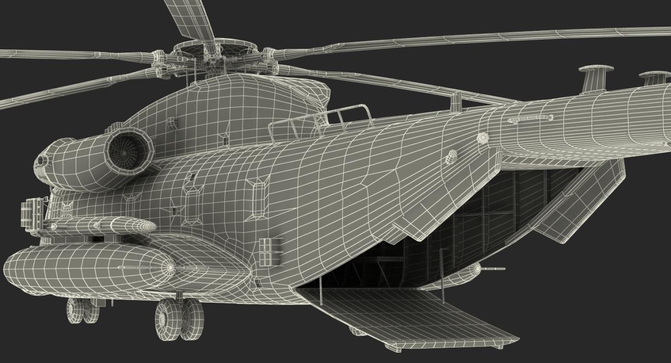 Combat Helicopter Sikorsky MH-53 Pave Low III Rigged 3D