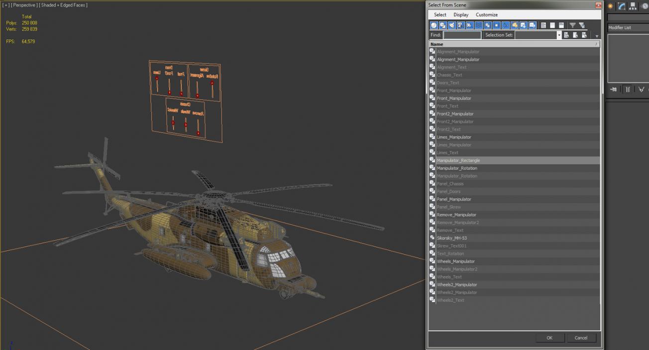 Combat Helicopter Sikorsky MH-53 Pave Low III Rigged 3D