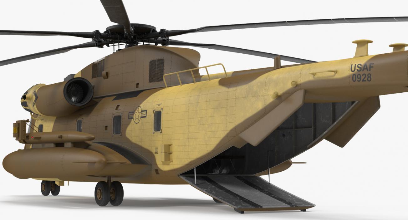 Combat Helicopter Sikorsky MH-53 Pave Low III Rigged 3D