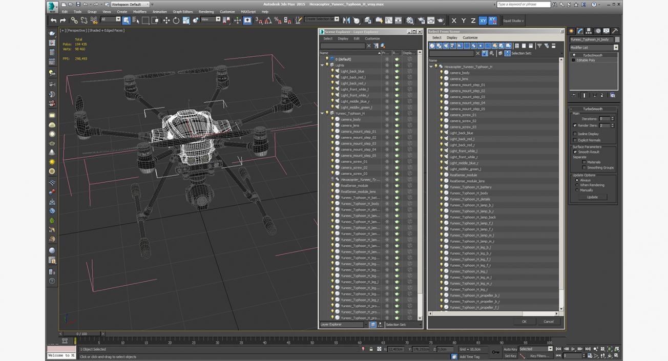 Hexacopter Yuneec Typhoon H 3D