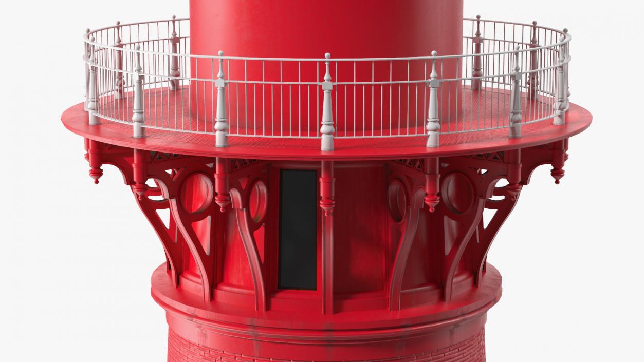 Red and White Striped Lighthouse 3D