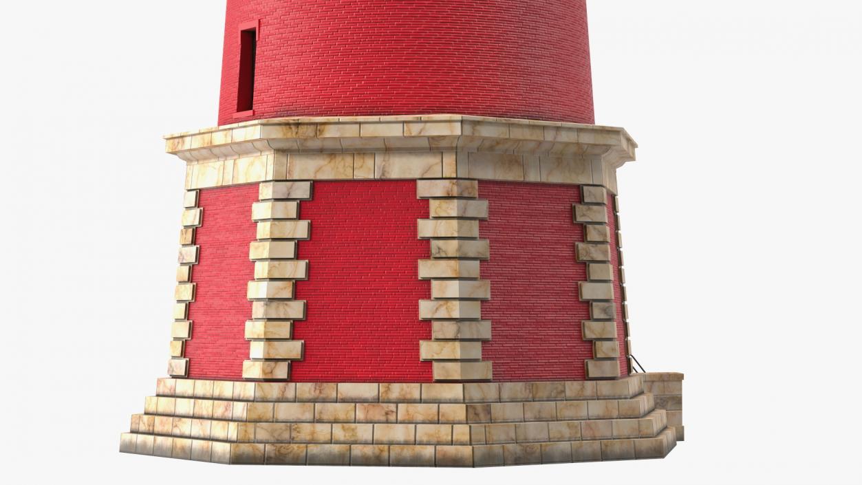 Red and White Striped Lighthouse 3D