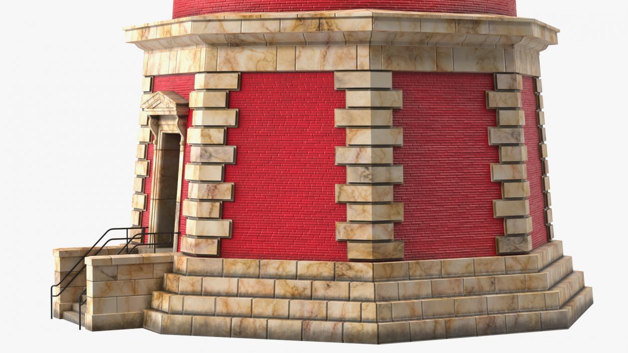 Red and White Striped Lighthouse 3D