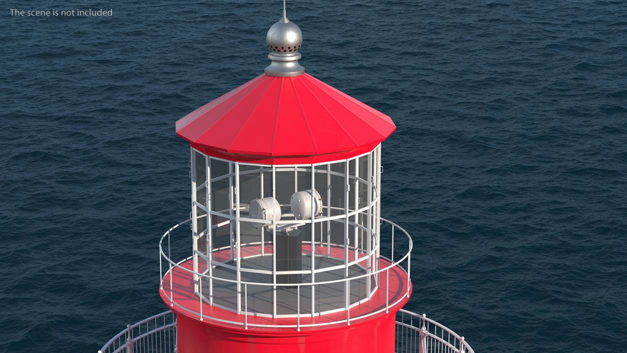 Red and White Striped Lighthouse 3D