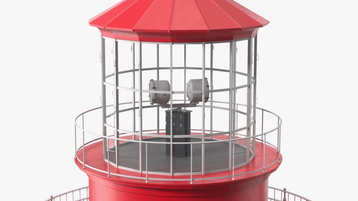 Red and White Striped Lighthouse 3D