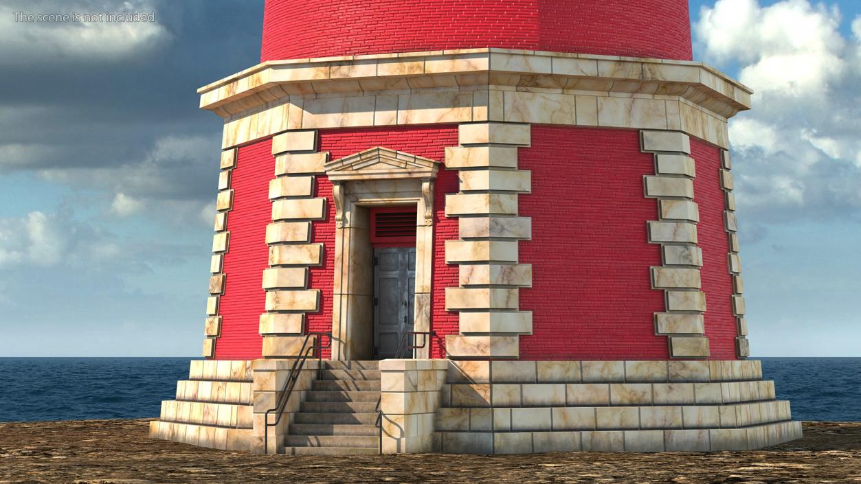 Red and White Striped Lighthouse 3D