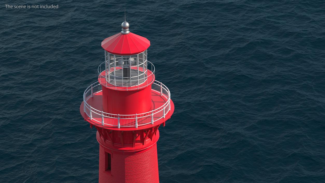 Red and White Striped Lighthouse 3D