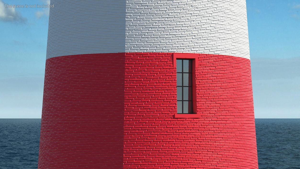 Red and White Striped Lighthouse 3D