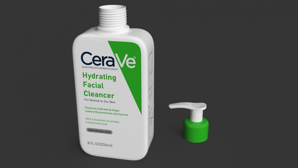 3D model CeraVe Cleanser Dispenser Bottle 236 ml Green