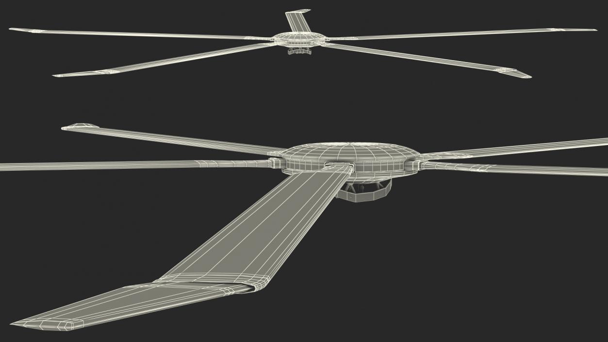 Helicopter Morphing Rotor Blades Rigged 3D model