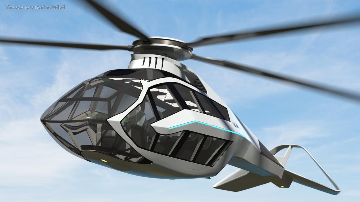 Helicopter Morphing Rotor Blades Rigged 3D model