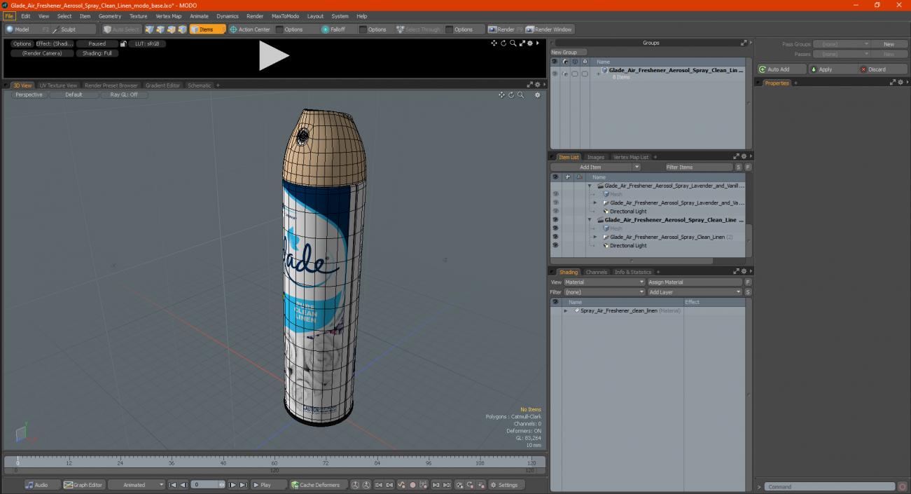 3D model Glade Air Freshener Aerosol Spray Clean Linen