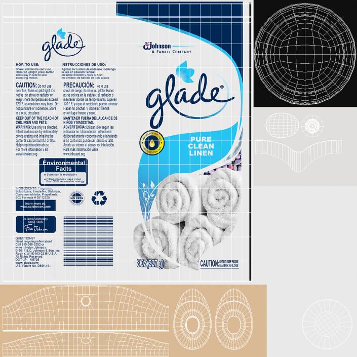 3D model Glade Air Freshener Aerosol Spray Clean Linen