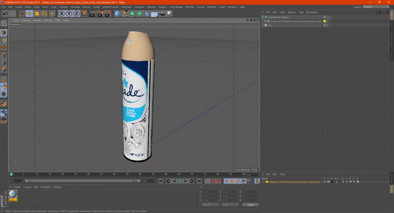 3D model Glade Air Freshener Aerosol Spray Clean Linen