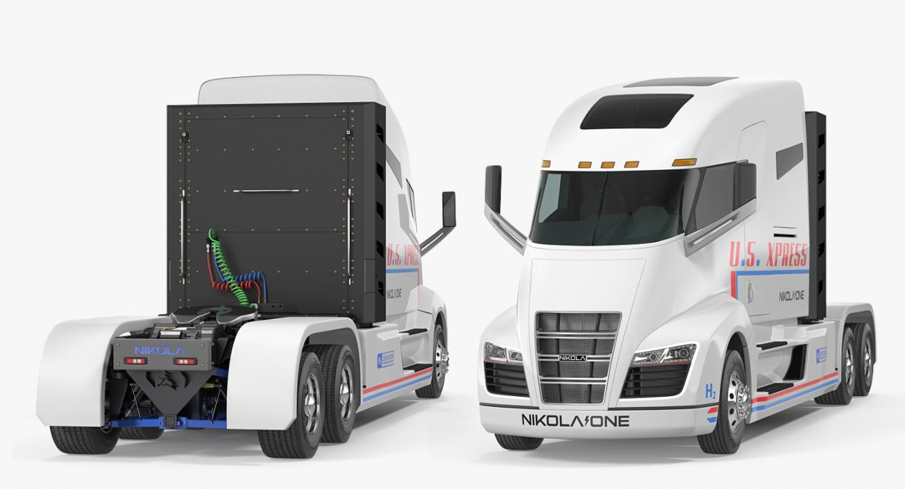 Nikola One Electric Semi Truck Rigged 3D