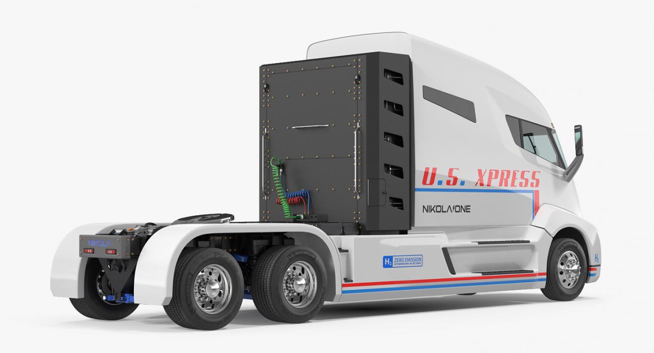 Nikola One Electric Semi Truck Rigged 3D