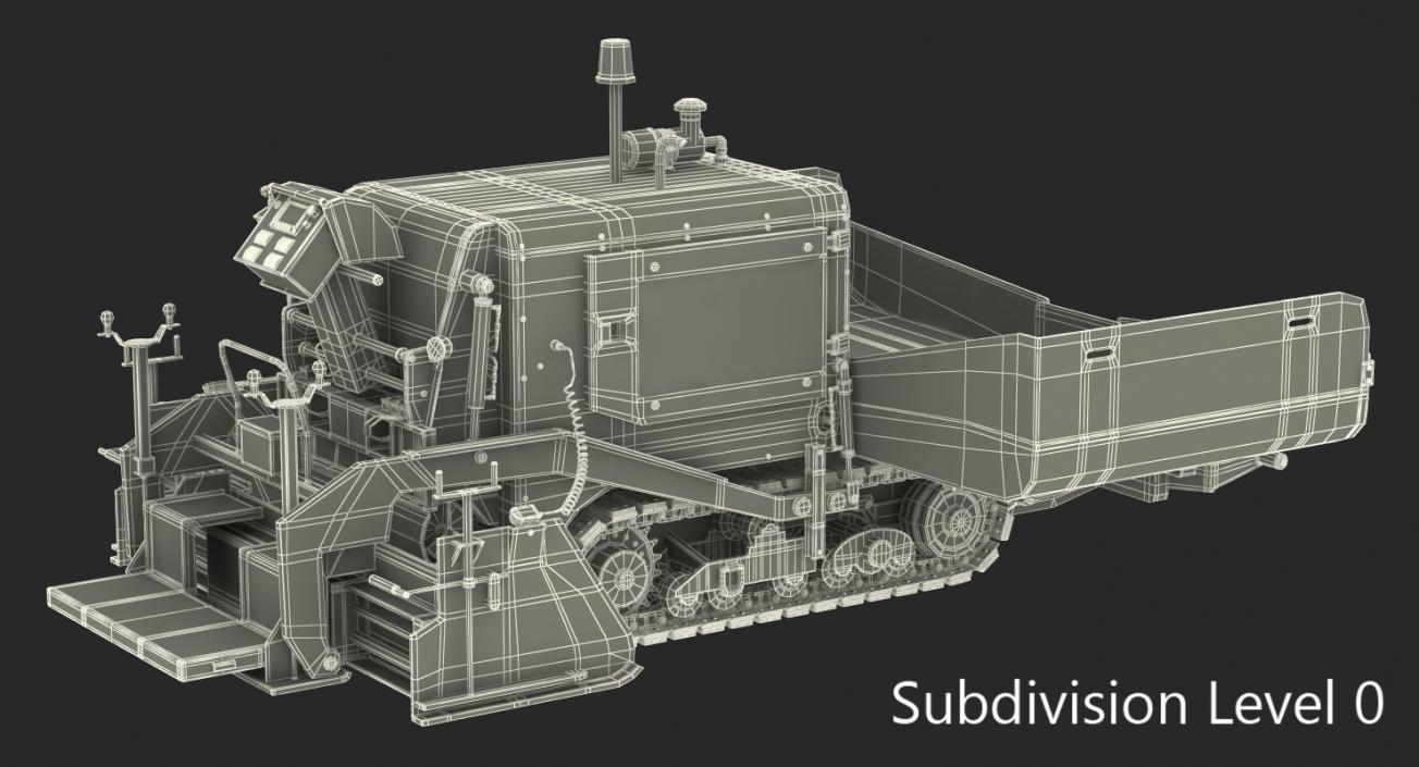 Asphalt Paving Machine Rigged 3D model