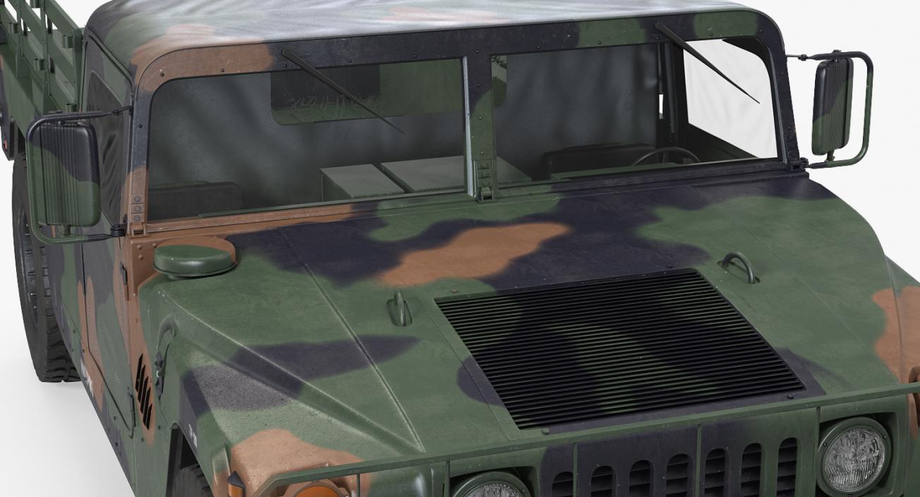 Cargo Troop Carrier Car HMMWV m1038 Rigged Camo 3D