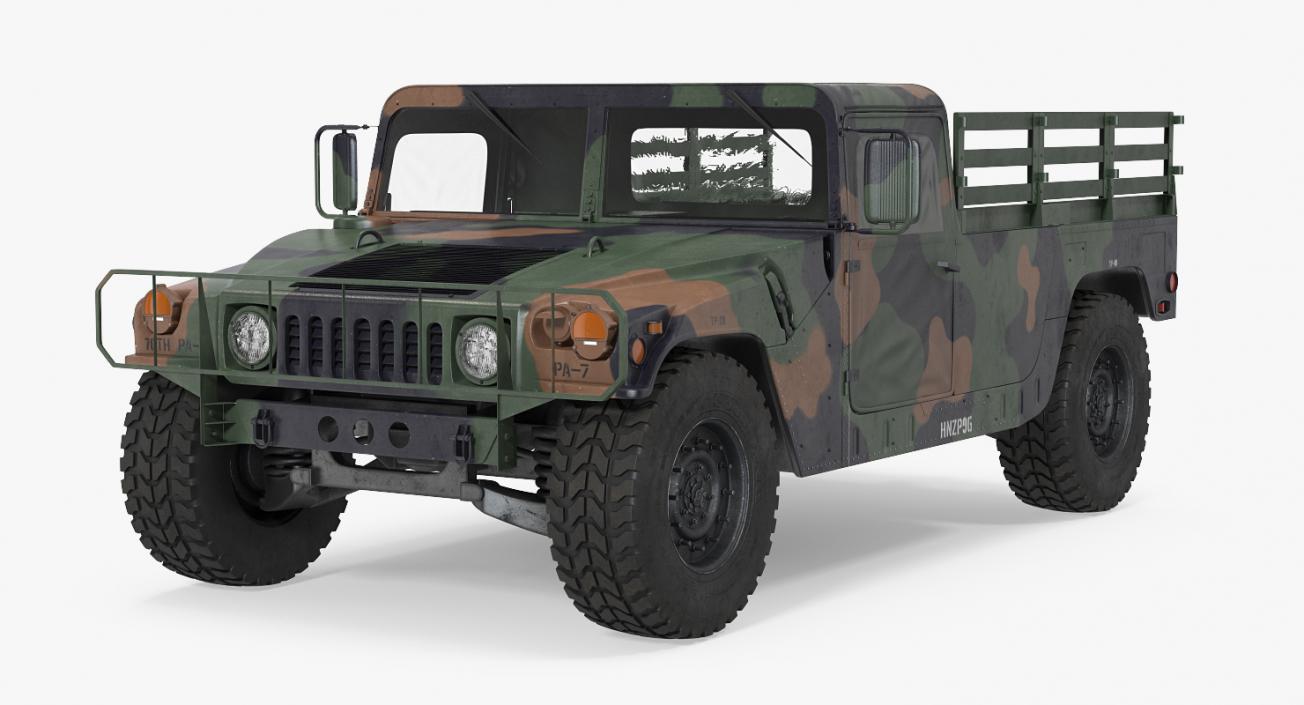 Cargo Troop Carrier Car HMMWV m1038 Rigged Camo 3D