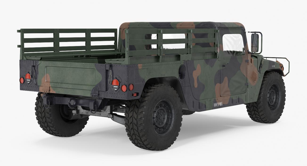 Cargo Troop Carrier Car HMMWV m1038 Rigged Camo 3D