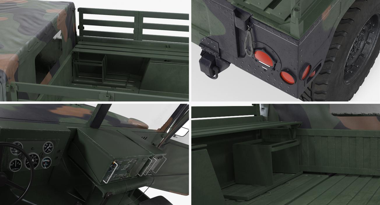 Cargo Troop Carrier Car HMMWV m1038 Rigged Camo 3D