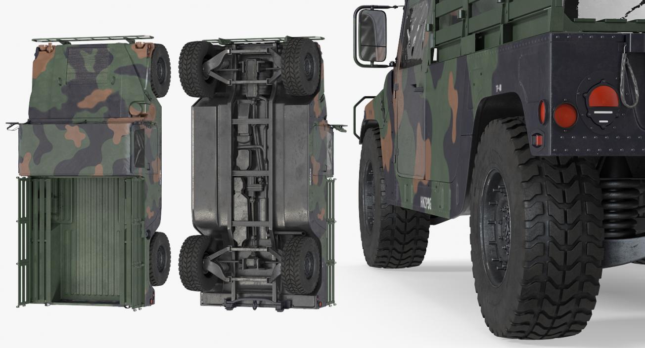 Cargo Troop Carrier Car HMMWV m1038 Rigged Camo 3D