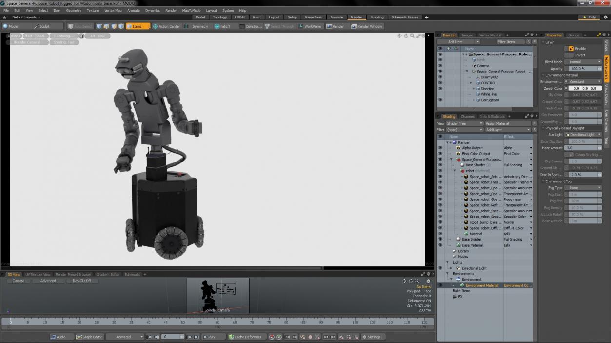 3D Space General-Purpose Robot Rigged for Modo model